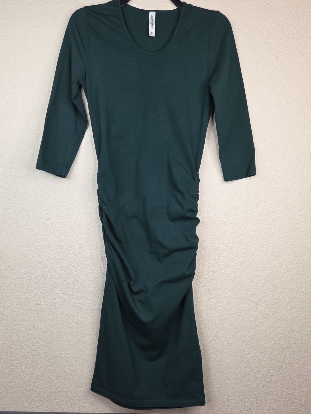 Zenana Outfitters Forest Green Ruched Maxi Dress